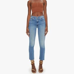 MOTHER Denim Mid Rise Dazzler Ankle Fray Jeans Riding Cliffside Size 28